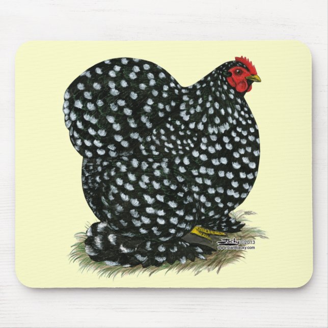 Cochin Mottled Hen Mouse Pad (Front)