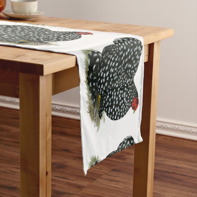 Cochin Mottled Hen Short Table Runner (In Situ)