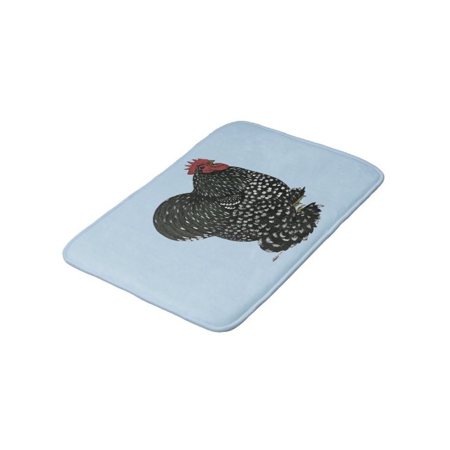 Cochin:  Mottled Rooster Bath Mat (Angled)