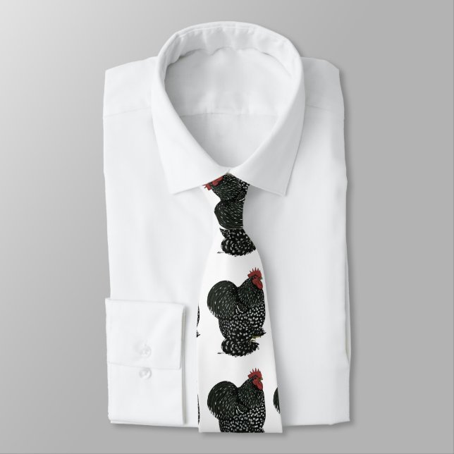 Cochin:  Mottled Rooster Tie (Tied)