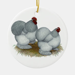 Cochin:  Self Blue Ceramic Ornament