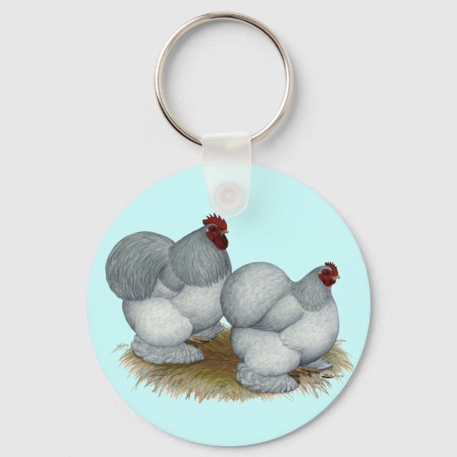 Cochin:  Self Blue Key Ring (Front)