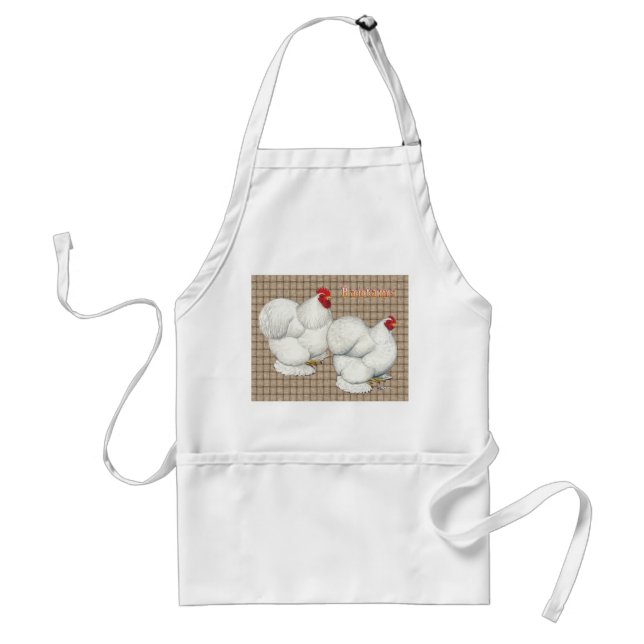 Cochin:  White Bantams Standard Apron (Front)