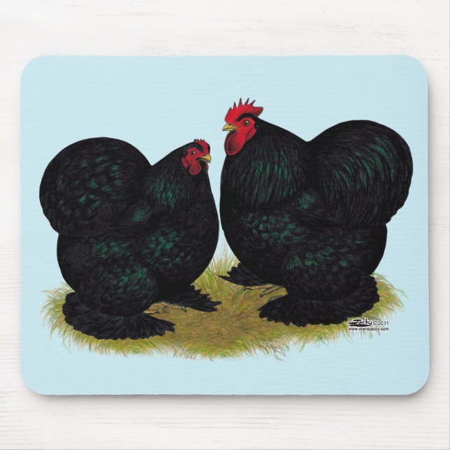 Cochins Black Bantam Pair Mouse Pad (Front)