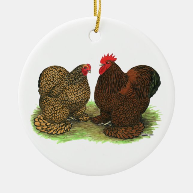 Cochins_Gold_Lace_2 Ceramic Tree Decoration (Front)