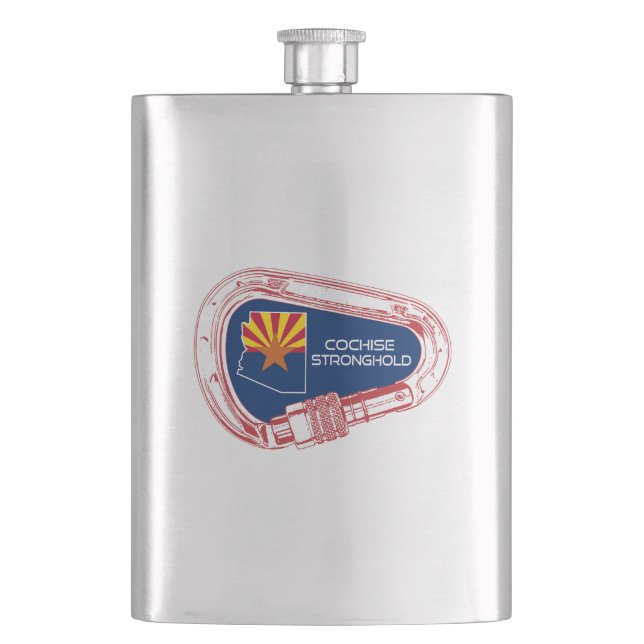 Cochise Stronghold Arizona Climbing Carabiner Hip Flask (Front)