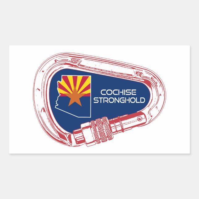 Cochise Stronghold Arizona Climbing Carabiner Rectangular Sticker (Front)