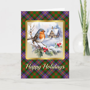 Cochrane Tartan w/Robin Personalized Xmas Card
