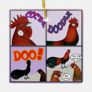 Cock-A-Doodle-Doo! Ceramic Ornament