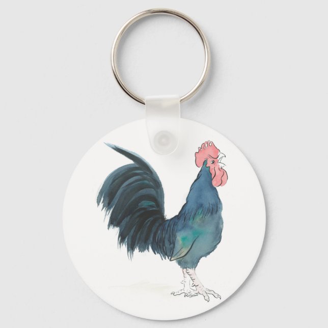 Cock-a-doodle-doo cockerel keychain (Front)