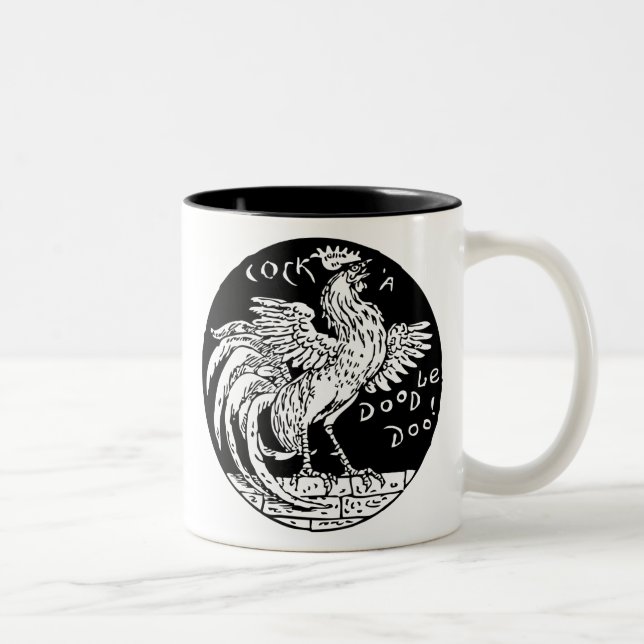cock-a-doodle-doo Two-Tone coffee mug (Right)
