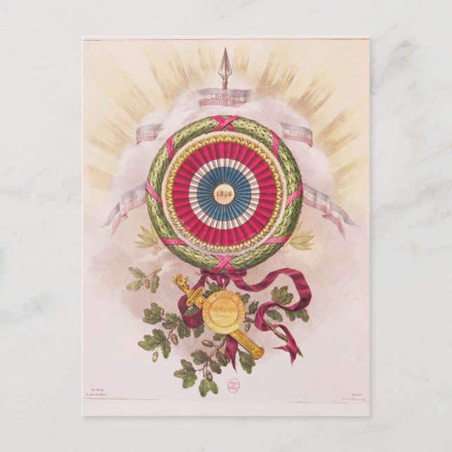 Cockade, emblem of 1848 postcard (Front)
