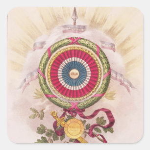 Cockade, emblem of 1848 square sticker