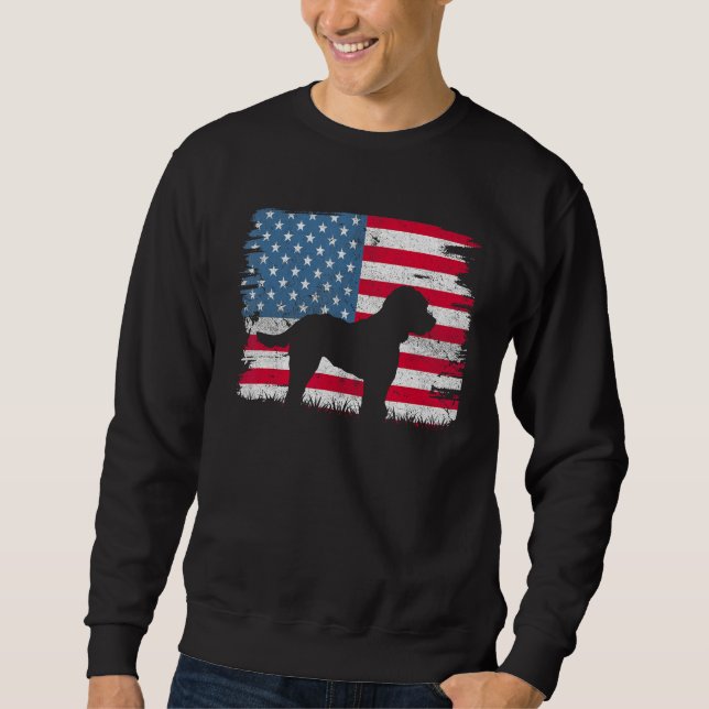 Cockapoo American Flag USA 4th of July Men Women B Sweatshirt (Front)