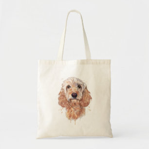 Cockapoo art cute dog on a Tote bag