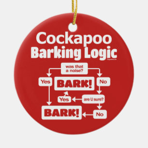 Cockapoo Barking Logic Ceramic Ornament