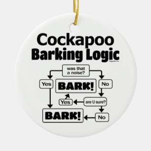Cockapoo Barking Logic Ceramic Ornament