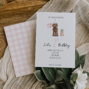 Cockapoo Birthday Invitation - Girl