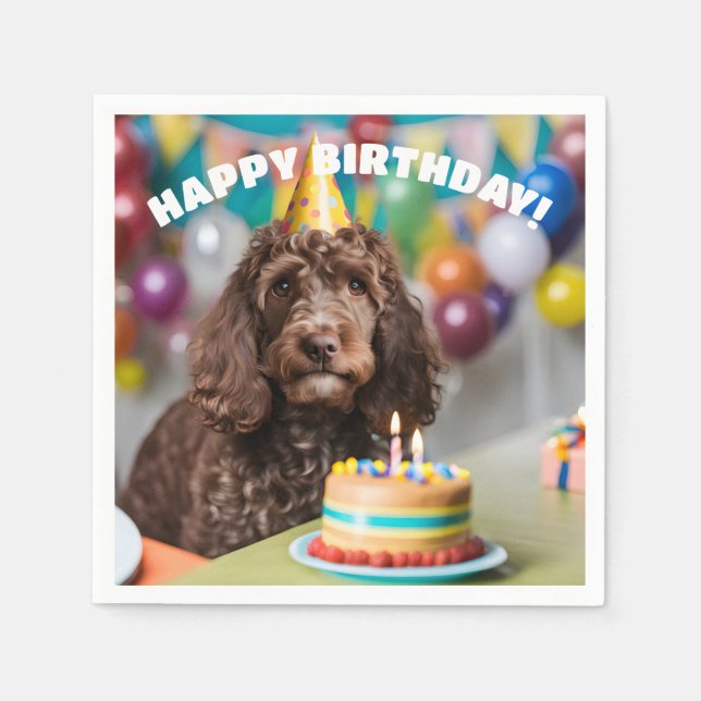 Cockapoo Birthday Party Napkin (Front)