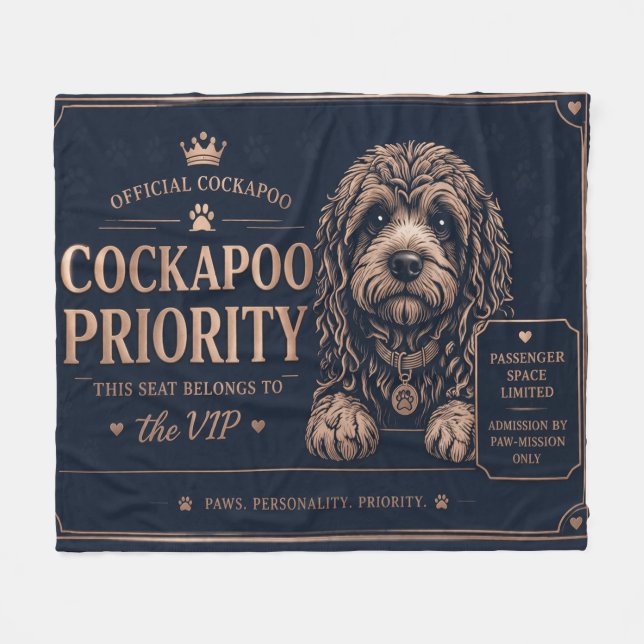 Cockapoo Car Blanket Funny Dog Travel Gift (Front (Horizontal))