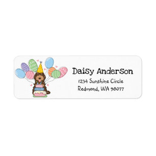 Cockapoo Cavapoo Birthday Party Return Address Label