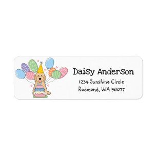 Cockapoo Cavapoo Birthday Party Return Address Label