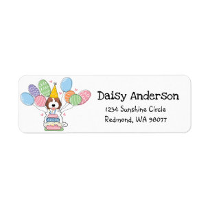 Cockapoo Cavapoo Birthday Party Return Address Label