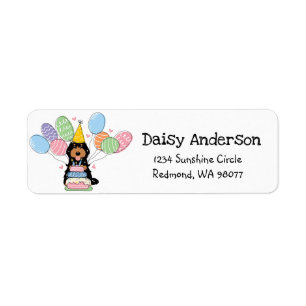 Cockapoo Cavapoo Birthday Party Return Address Label