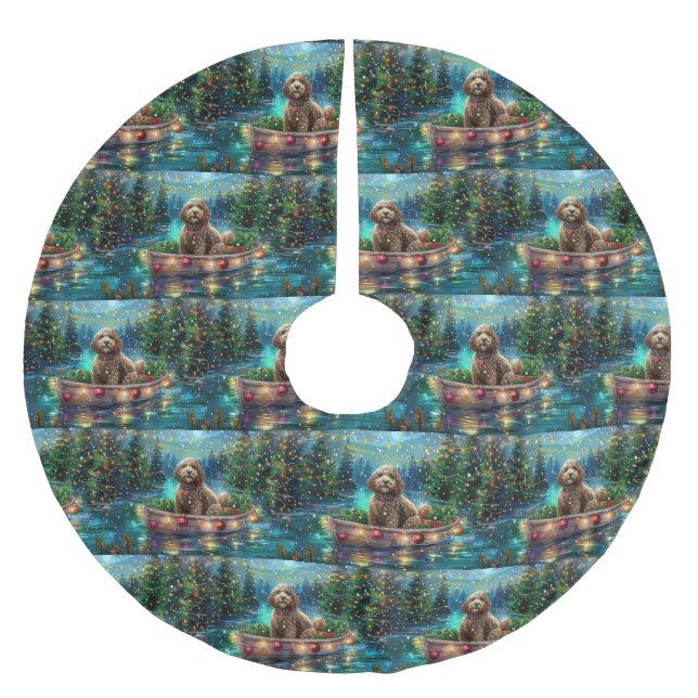 Cockapoo Christmas Festive Voyage Brushed Polyester Tree Skirt (Front)