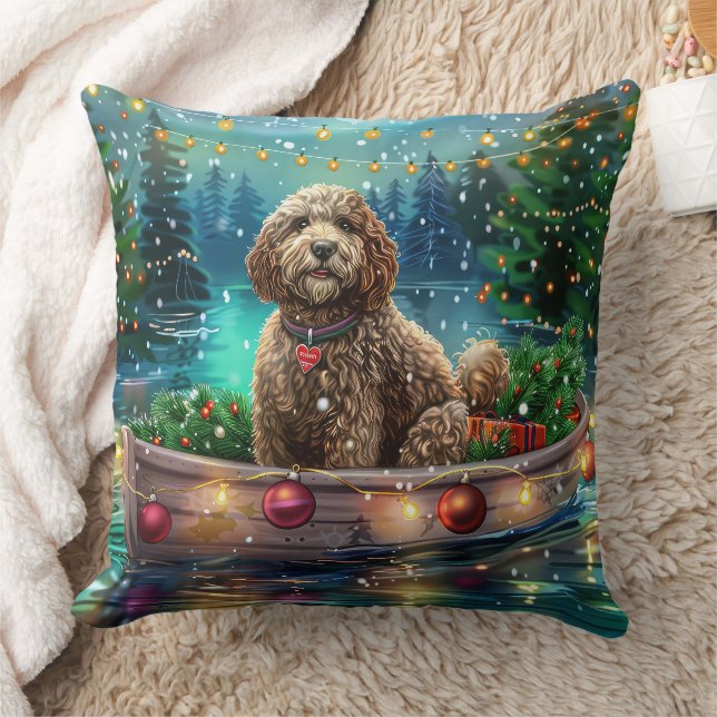 Cockapoo Christmas Festive Voyage Cushion (Blanket)
