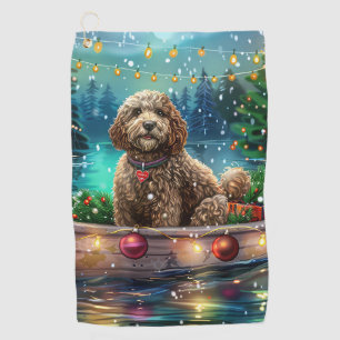 Cockapoo Christmas Festive Voyage Golf Towel