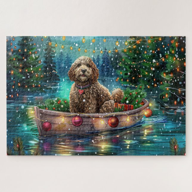 Cockapoo Christmas Festive Voyage Jigsaw Puzzle (Horizontal)