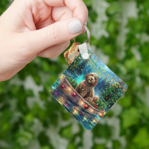 Cockapoo Christmas Festive Voyage Key Ring