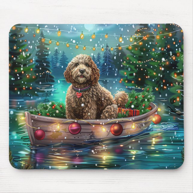 Cockapoo Christmas Festive Voyage Mouse Pad (Front)