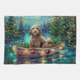 Cockapoo Christmas Festive Voyage Tea Towel
