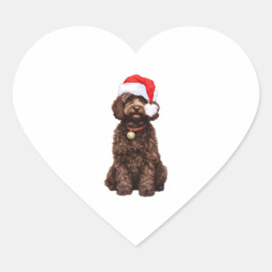 Cockapoo Christmas Heart Sticker
