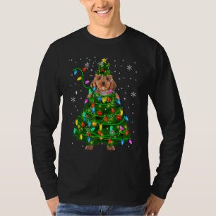 Cockapoo Christmas Tree Christmas Lights Cockapoo T-Shirt