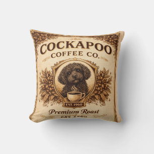 Cockapoo Coffee Co Pillow   Dog Lover Cushion Gift