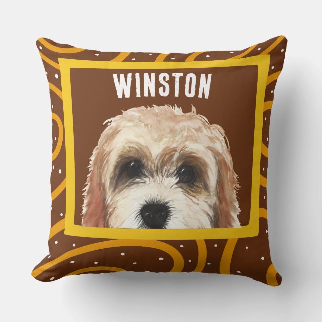 Cockapoo customised pattern photo frame cushion (Front)