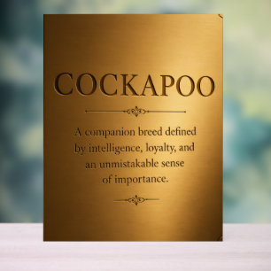 Cockapoo Definition Gift Plaque – Funny Dog Owner Acrylic Sign