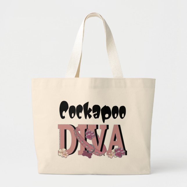 Cockapoo DIVA Large Tote Bag (Front)