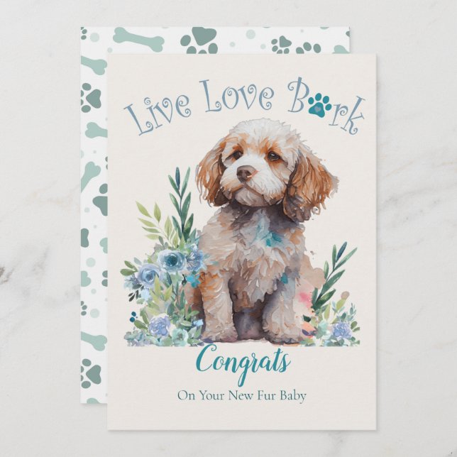 Cockapoo Dog Adoption, Gotcha Day Card (Front/Back)