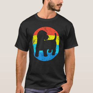 Cockapoo Dog Breed Silhouette Retro 1970s Circle T-Shirt