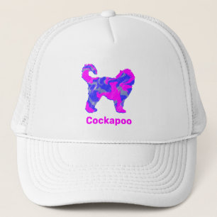 Cockapoo Dog Cute Pink Silhouette Custom Trucker Hat