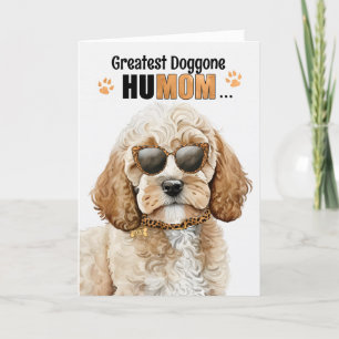 Cockapoo Dog Greatest HuMOM Mother's Day Holiday Card