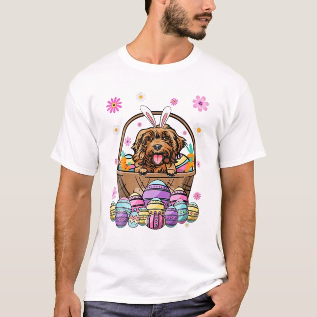 Cockapoo Dog Happy Easter Day T-Shirt (Front)