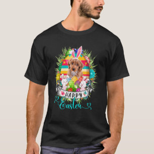 Cockapoo Dog In Easter Eggs Basket Bunnies Happy E T-Shirt
