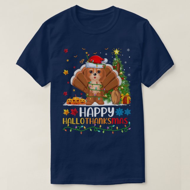 Cockapoo Dog Lover Funny Happy Cockapoo HelloThank T-Shirt (Design Front)