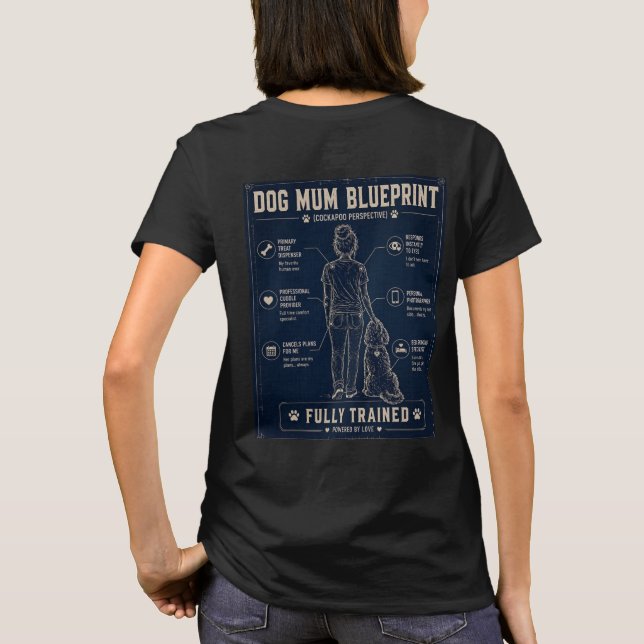 Cockapoo Dog Mom Blueprint T-Shirt (Back)
