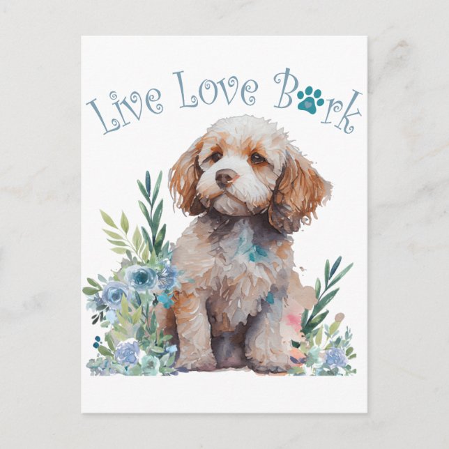 Cockapoo Dog Mum Floral Postcard (Front)